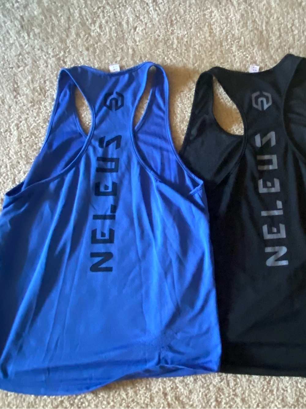 Men NEL-EUS Logo Racerback Tank - Blue and Black